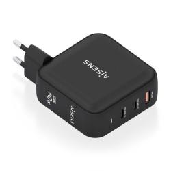 Cargador de Pared GaN Aisens ASCH-140W3P031-BK/ 2xUSB Tipo-C/ 1xUSB/ 140W