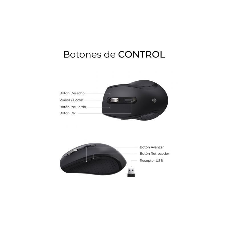 Teclado y ratón inalámbrico subblim combo dual office prowave/ negro