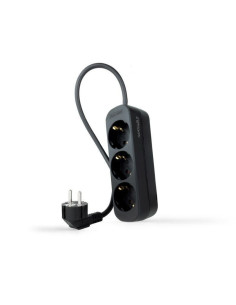 Regleta nanocable 10.38.0003-ns-bk/ 3 tomas de corriente/ cable 1.4m/ negra