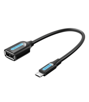 Cable usb 2.0 vention ccubb/ microusb macho - usb hembra/ 480mbps/ 15cm/ negro