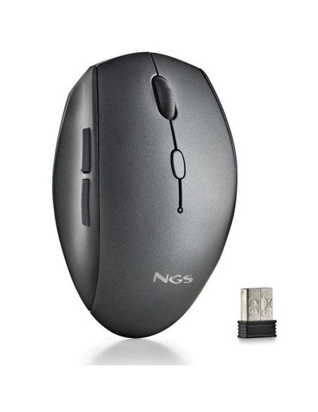 Ratón inalámbrico ngs bee black/ hasta 1600 dpi