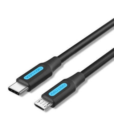 Cable usb 2.0 tipo-c vention covbd/ usb tipo-c macho - microusb macho/ 480mbps/ 50cm/ negro