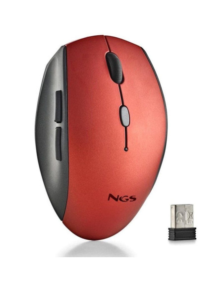 Ratón inalámbrico ngs bee red/ hasta 1600 dpi/ rojo