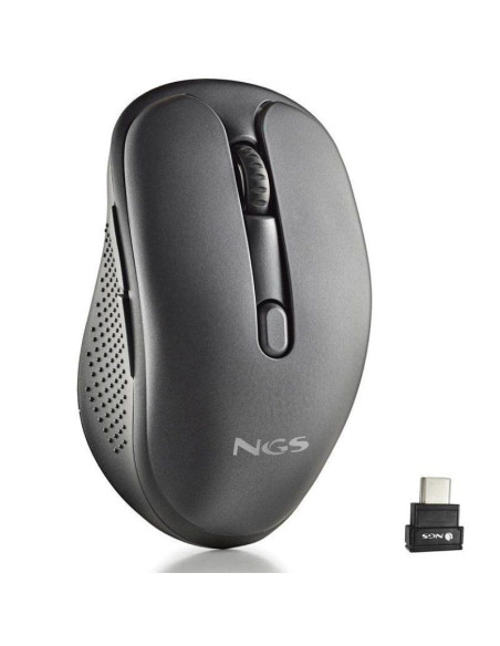 Ratón inalámbrico ngs evo jot silencioso/ batería recargable/ hasta 1600 dpi/ negro
