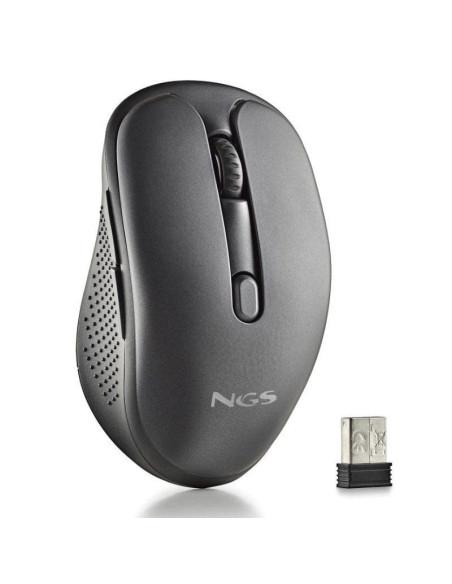 Ratón inalámbrico ngs evo peep silencioso/ batería recargable/ hasta 3200 dpi/ negro