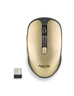 Ratón inalámbrico ngs evo rust/ batería recargable/ hasta 1600 dpi/ dorado