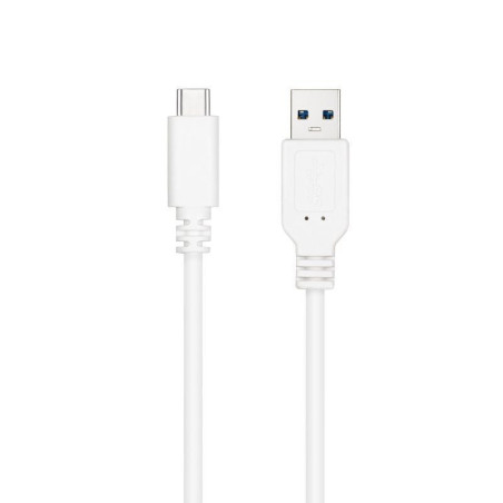 Cable usb 3.1 tipo-c nanocable 10.01.4001-w/ usb tipo-c macho - usb macho/ 10gbps/ 1m/ blanco