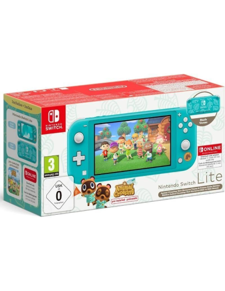Nintendo switch lite azul turquesa + juego nintendo animal crossing new horizons