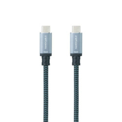 Cable usb 3.2 tipo-c nanocable 10.01.4103-comb/ usb tipo-c macho - usb tipo-c macho/ hasta 100w/ 20gbps/ 3m/ gris y negro