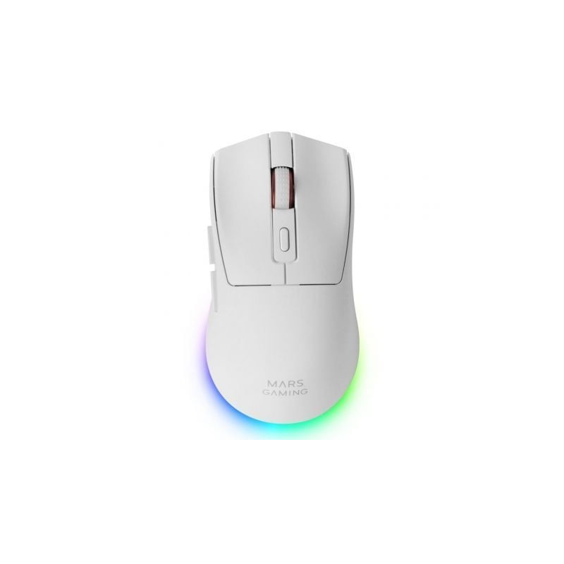 Ratón gaming inalámbrico mars gaming mm-t3/ batería recargable/ hasta 14400 dpi/ blanco