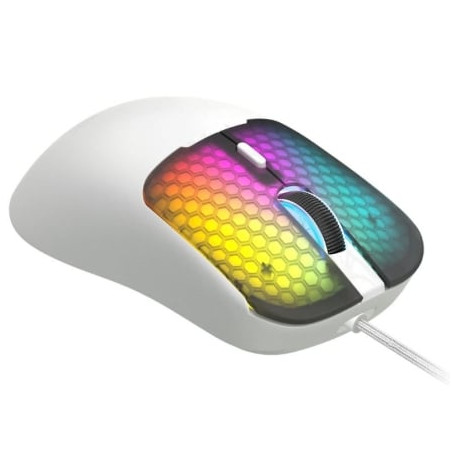 Ratón gaming mars gaming mm-viper/ hasta 12800 dpi/ blanco