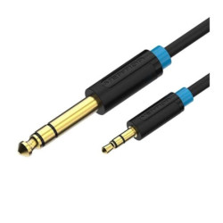 Cable estéreo vention babbi/ jack 6.5 macho - jack 3.5 macho/ 3m/ negro