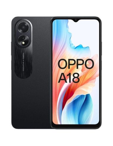 Smartphone oppo a18 4gb/ 128gb/ 6.56'/ negro brillante