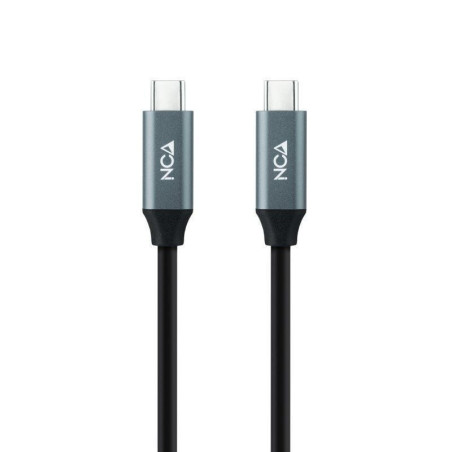 Cable usb 3.2 tipo-c nanocable 10.01.4301 5a 100w/ usb tipo-c macho - usb tipo-c macho/ hasta 100w/ 20gbps/ 1m/ gris y negro