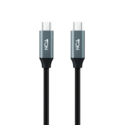 Cable usb 3.2 nanocable 10.01.4302/ usb tipo-c macho - usb tipo-c macho/ hasta 100w/ 20gbps/ 2m/ gris y negro