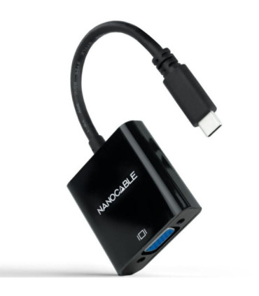 Cable conversor nanocable 10.16.4101-bk/ usb tipo-c macho - vga hembra/ 10cm/ negro