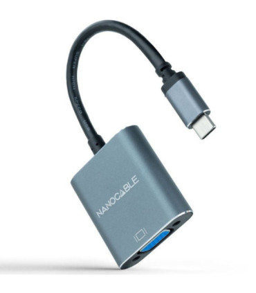 Conversor nanocable 10.16.4101-g/ usb tipo-c macho - vga hembra/ 10cm/ negro y gris
