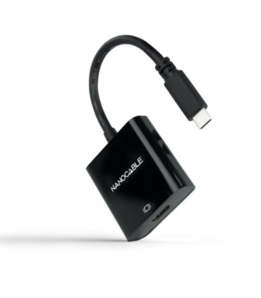 Conversor nanocable 10.16.4102-bk/ usb tipo-c macho - hdmi hembra/ 15cm/ negro