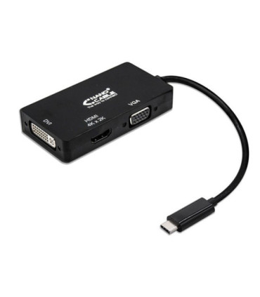 Conversor nanocable 10.16.4301-bk/ usb tipo-c macho - vga hembra/ dvi hembra/ hdmi hembra/ 10cm/ negro