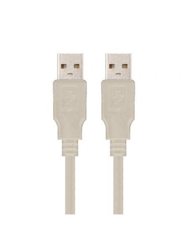 Cable usb 2.0 nanocable 10.01.0303/ usb macho - usb macho/ 2m/ beige