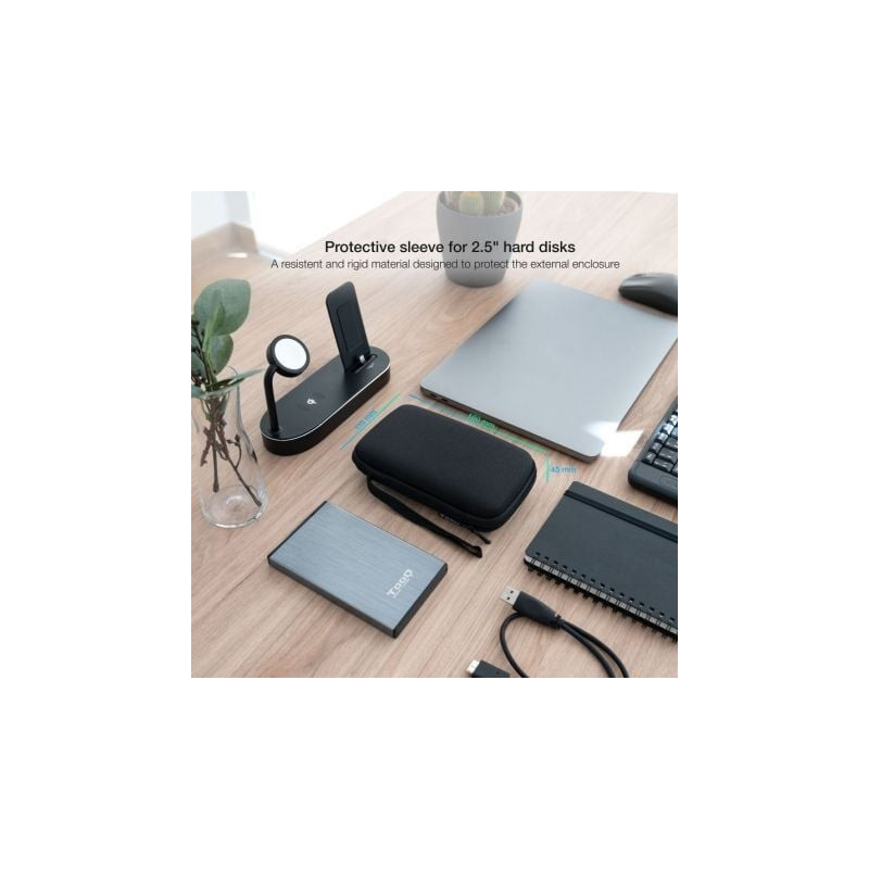Funda para disco externo de 2.5' tooq tqbc-e2503b/ negro