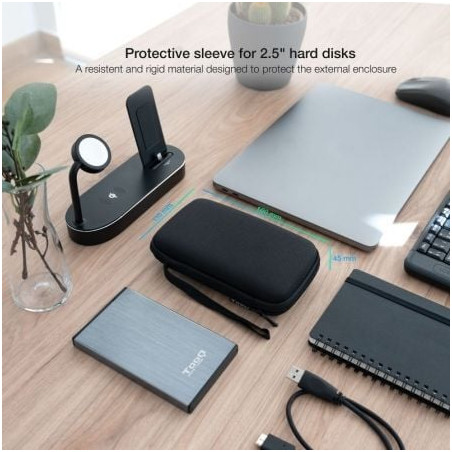 Funda para disco externo de 2.5' tooq tqbc-e2503b/ negro