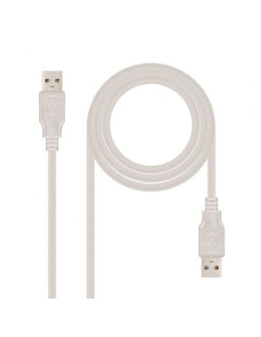 Cable usb 2.0 nanocable 10.01.0304/ usb macho - usb macho/ 3m/ beige