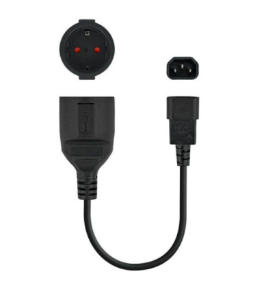 Adaptador alimentación nanocable 10.22.0902/ c14 macho - cee7 hembra/ 50cm/ negro