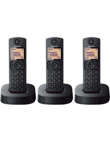 Teléfono inalámbrico panasonic kx-tgc313sp/ pack trío/ negro