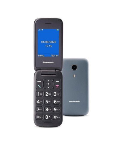 Teléfono móvil panasonic kx-tu400exg para personas mayores/ gris