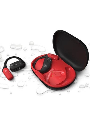 Auriculares deportivos bluetooth philips taa6709bk con estuche de carga/ autonomía 7h/ negros y rojos