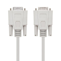 Cable serie null modem nanocable 10.14.0502/ db9 macho - db9 hembra/ 1.8m/ beige