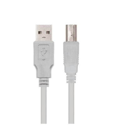 Cable usb 2.0 impresora nanocable 10.01.0104/ usb tipo-b macho - usb macho/ 3m/ beige