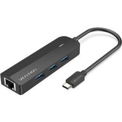 Hub USB Tipo-C Vention TGPBB/ 3xUSB/ 1xRJ45/ 1xMicro B PD