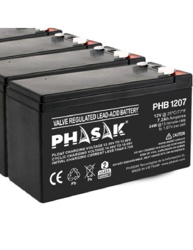 Batería phasak phb 1207 compatible con sai/ups phasak según especificaciones