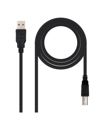 Cable usb 2.0 impresora nanocable 10.01.0104-bk/ usb tipo-b macho - usb macho/ 3m/ negro