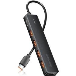 Hub USB 3.2 Vention CHJBB/ 4xUSB/ 1xUSB Tipo-C