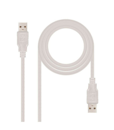 Cable usb 2.0 nanocable 10.01.0302/ usb macho - usb macho/ 1m/ beige