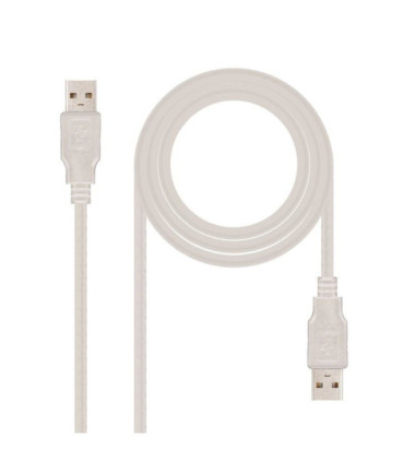 Cable usb 2.0 nanocable 10.01.0304/ usb macho - usb macho/ 3m/ beige