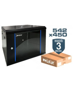 Armario rack mural desmontado phasak pho 2212d/ 19'/ altura 12u
