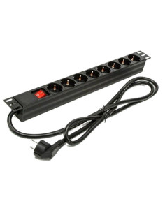 Regleta con interruptor phasak bns 1518/ 8 tomas de corriente/ cable 1.5m/ negro
