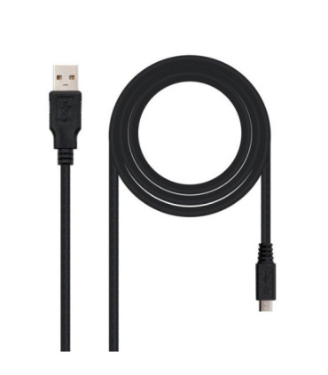 Cable usb 2.0 nanocable 10.01.0500/ usb macho - microusb macho/ 80cm/ negro