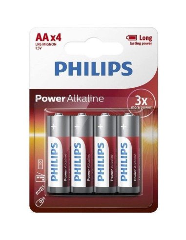 Pack de 4 pilas aa philips lr6p4b/10/ 1.5v/ alcalina