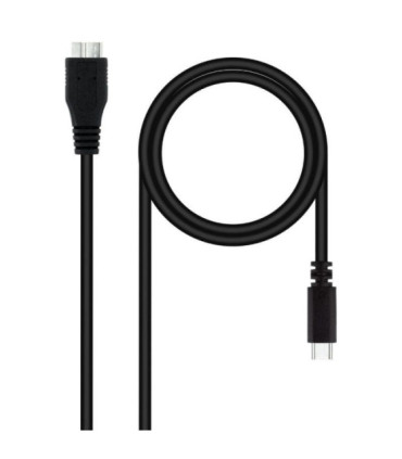 Cable usb 3.0 tipo-c nanocable 10.01.1201-bk/ usb tipo-c macho - microusb macho/ 5gbps/ 1m/ negro