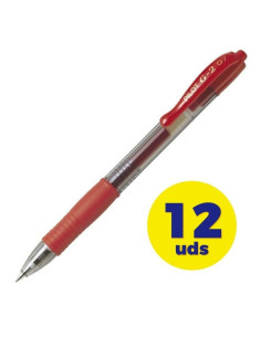 Caja de bolígrafos de tinta de gel retráctil pilot g-2/ 12 unidades/ rojos
