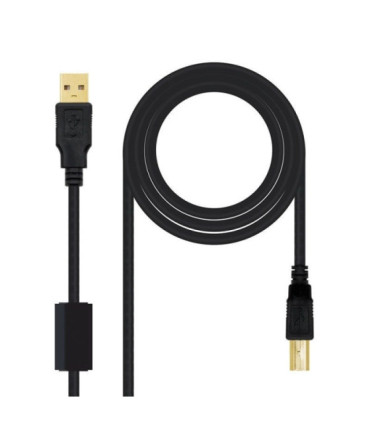 Cable usb 2.0 impresora nanocable 10.01.1202/ usb tipo-b macho - usb macho / 2m/ negro