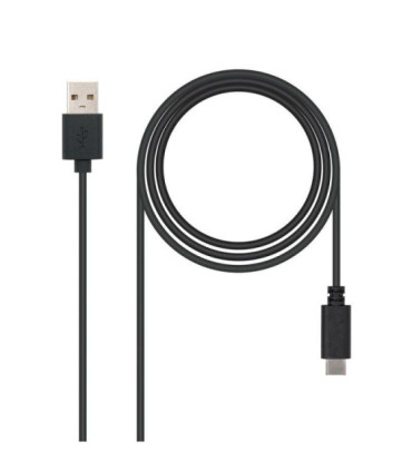 Cable usb 2.0 nanocable 10.01.2101/ usb tipo-c macho - usb macho/ 480mbps/ 1m/ negro