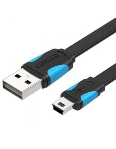 Cable usb 2.0 vention vas-a14-b050/ mini usb macho - usb macho/ 50cm/ azul y negro