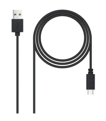 Cable usb 2.0 nanocable 10.01.2103/ usb macho - usb tipo-c macho/ 480mbps/ 3m/ negro