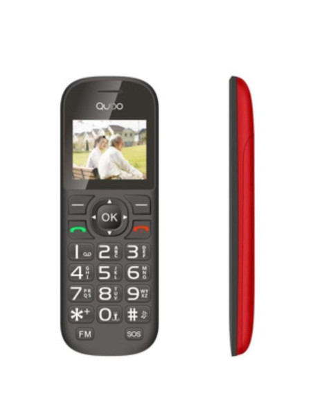 Teléfono móvil qubo d-1803 para personas mayores/ rojo
